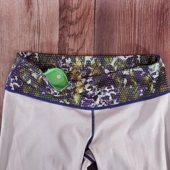 Lululemon Womens Size 10 Wunder Under Leggings Backdrop Iris Floral Sport Multi - Picture 8 of 10